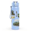 1PC Vintage Steam Train Set 750ml Color Plastic Sports Water Bottle Leakproof Flip Straw Lid Suitable for Sports Office Home Use