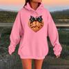 Women's Long-sleeved  Oversized Dropped Shoulder Sleeves Women's Hooded Halloween Print Plush Sweatshirt