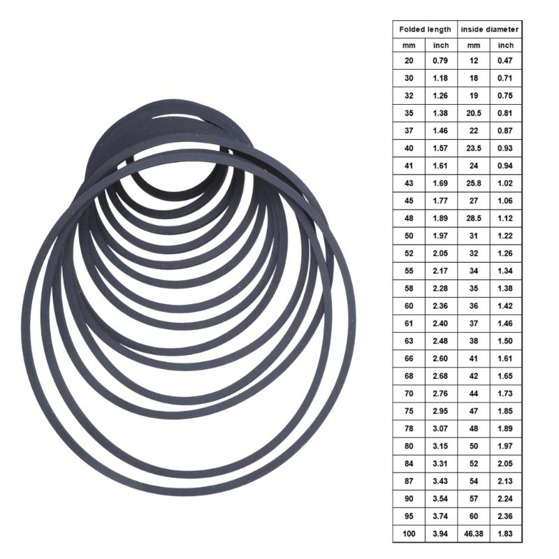 Precise 1.5mm Square Rubber Drive Belt For Vintaged Cassette Players Quiet Operations 20-100mm Folded