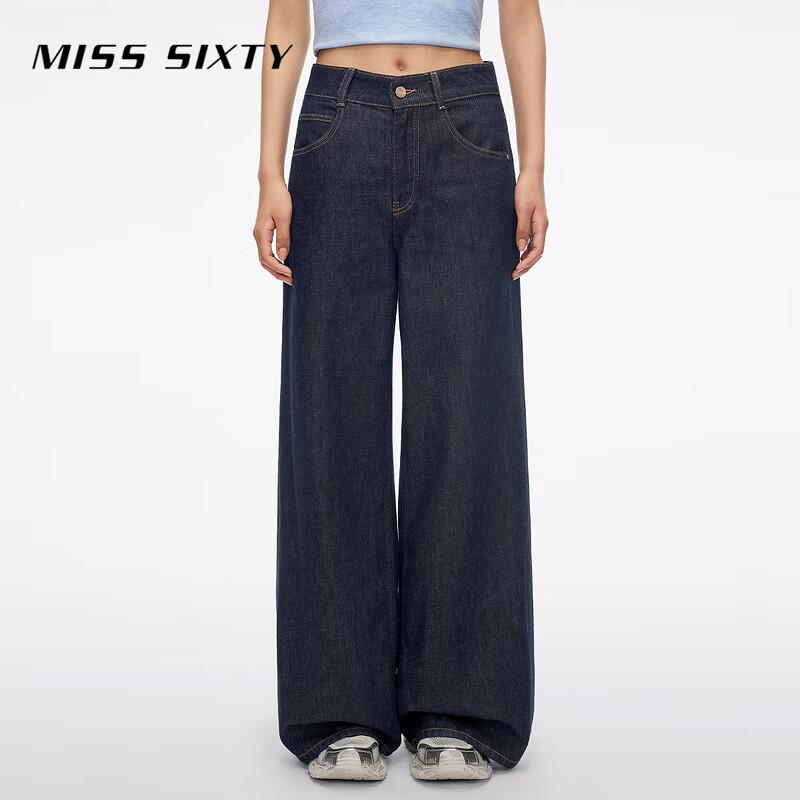 MISS SIXTY Women s Tencel-Linen Blend Wide-Leg Jeans 28