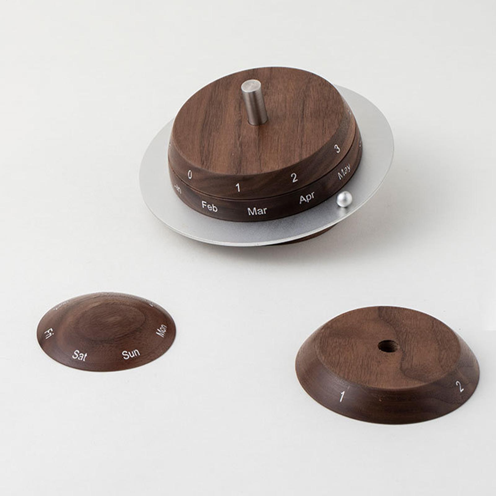 

Wooden Rotating Earth Calendar Ornament Detachable Perpetual Calendar Decoration Earth Wood Rotary Countdown Calendar Desk Decor CN