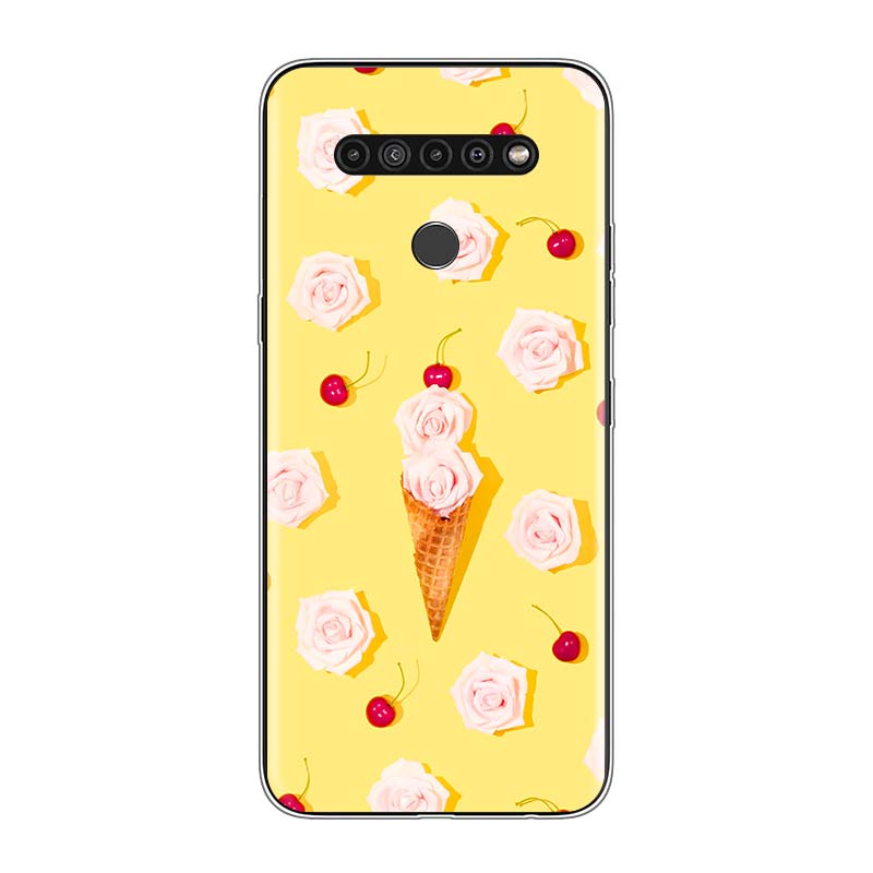 Flor de Helado Para LG V60 V50S V50 G8X G8S G8 G7 ThinQ 5G K61 K51S K41S K30 K20 Q60 Q9 Funda Suave para Teléfono