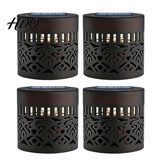Solar Wall Lamp Lamp Seven Color Changing Projector Light with Hollow Pattern Patio Decorative Light Design IP65 Waterproof for Outdoor Garden Fence