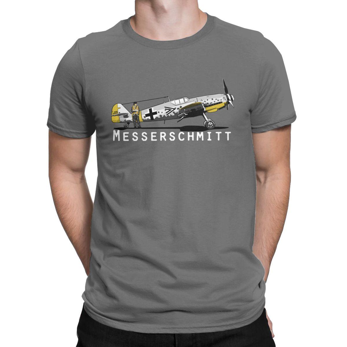 

Смішна футболка Messerschmitt BF 109 для чоловіків Бавовняні футболки Винищувач Друга світова війна Військовий пілот Літак Авіаційна футболка 4XL 5XL Одяг S