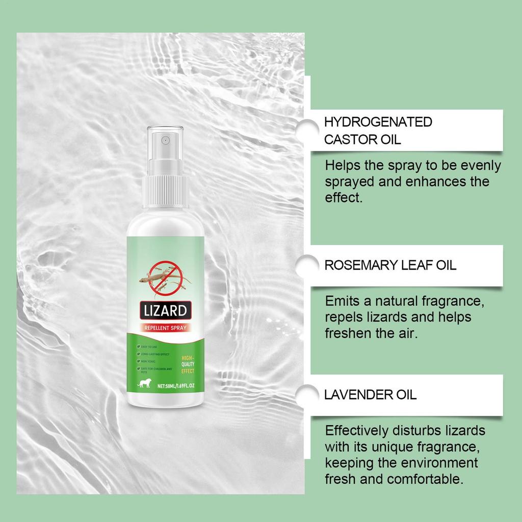 Repellents Spray Indoor 50ml Lizard Repellents Lavender Oil Gecko Spray Pet Safe Reptile Deterrents Control Powerful Repel