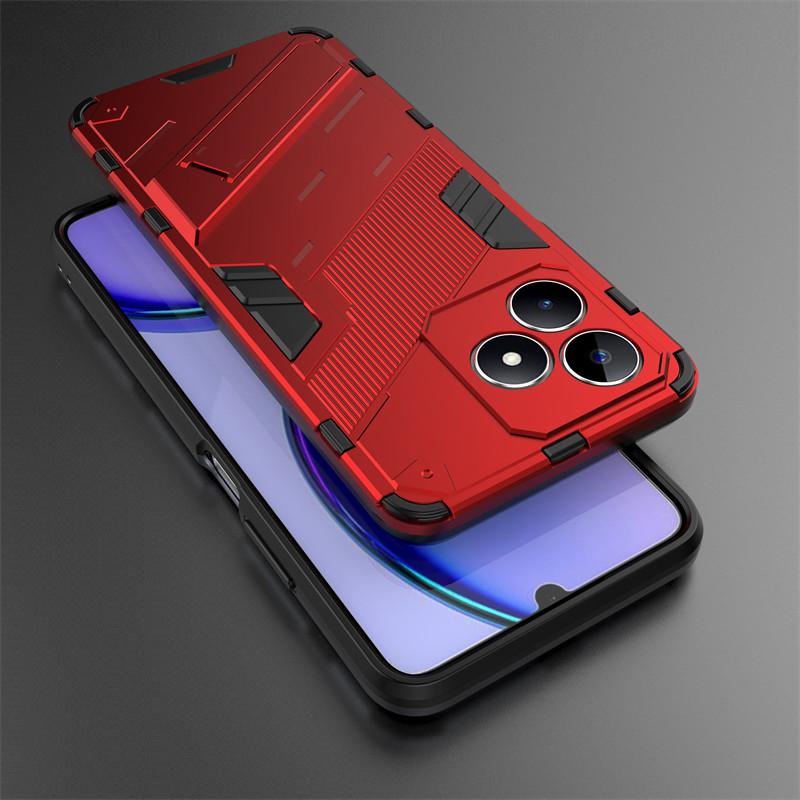 For Realme C51 Case Realme C51 C53 C55 Cover Cases Shockproof Armor PC Stand Silicone Protective Phone Back Shell Realme C51