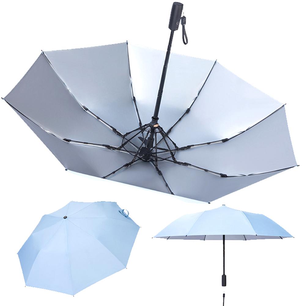 

New UV Resistant Umbrella with 3000mAh Fan Cooling USB Rechargeable Portable Anti-rain Umbrella Folding UV Protection Umbrella metal-fiber composite&8K жовтий