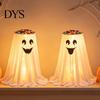 Scary Ghost Figurine for Party Halloween Candy Bowl Stand with Remote Control, Large LED Lighted Cute Holder Front Door Porch Outdoor Indoor