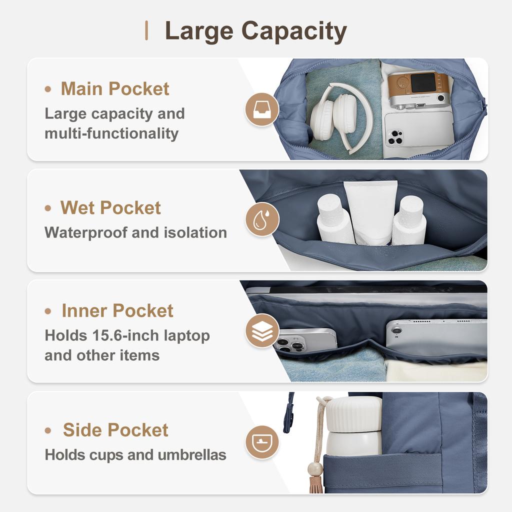 Travel Fitness Bag,Large Capacity Waterproof Luggage Travel Bag With Zipper,Fold Weekend Bag Duffle Bag,Women's Travel Backpack