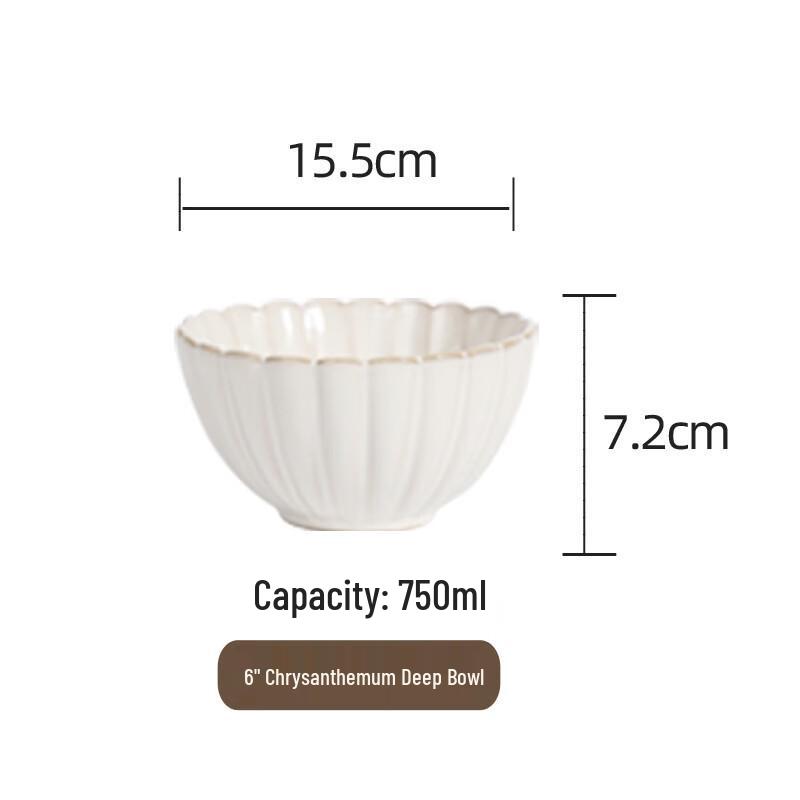 ZISIZ Kiln-Glazed Ceramic Chrysanthemum Strainer Bowl