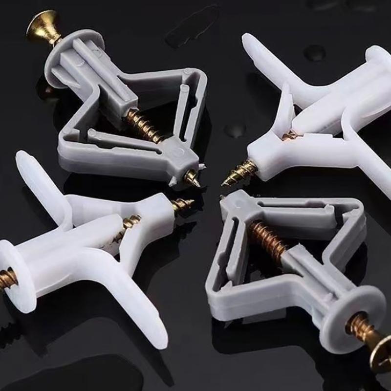 50Pcs/Bag Plastic Hollow-Wall Anchors Drywall Anchor Kit Expansion Pipe Self Drilling Screws Hollow Wall Expansion Screw