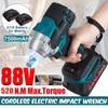520NM 88VF Šepetėlių neturintis belaidis elektrinis smūginis veržliasukis Įkraunamas 1/2 colio veržliarakčio elektriniai įrankiai Su 2 baterijomis