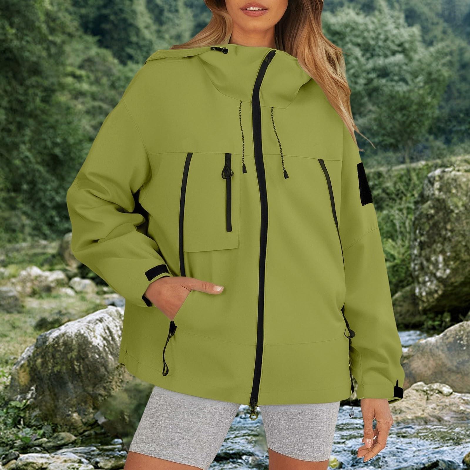 

Casual Hooded Outdoor Couple Hiking Sportswear Youth Jacket Tops S зелений