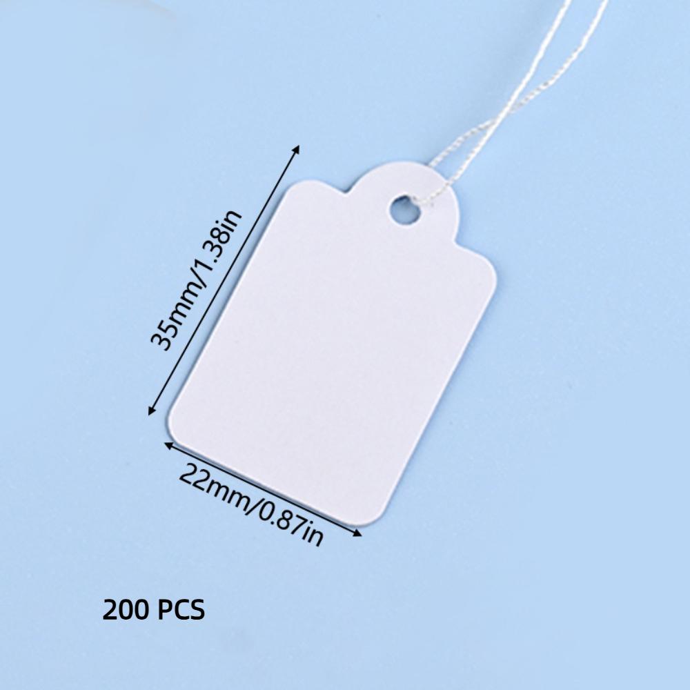 

200pcs Handwritten Kraft Paper Labels Rectangular Garments Price Tags Blank Gardening Tag White Paper