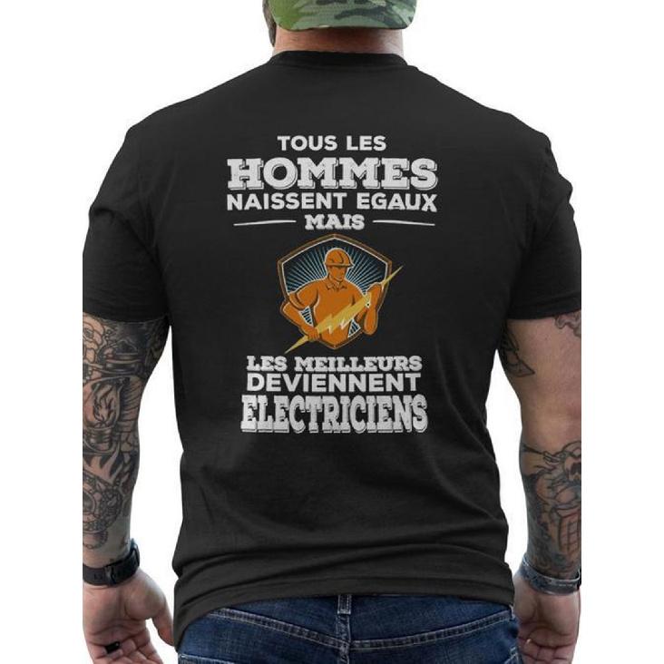 Humorous T-Shirt for Electricians - Features a French Slogan On The Back - Black, Short Sleeve, Round Neck - Casual Work Attire for Electricians -
