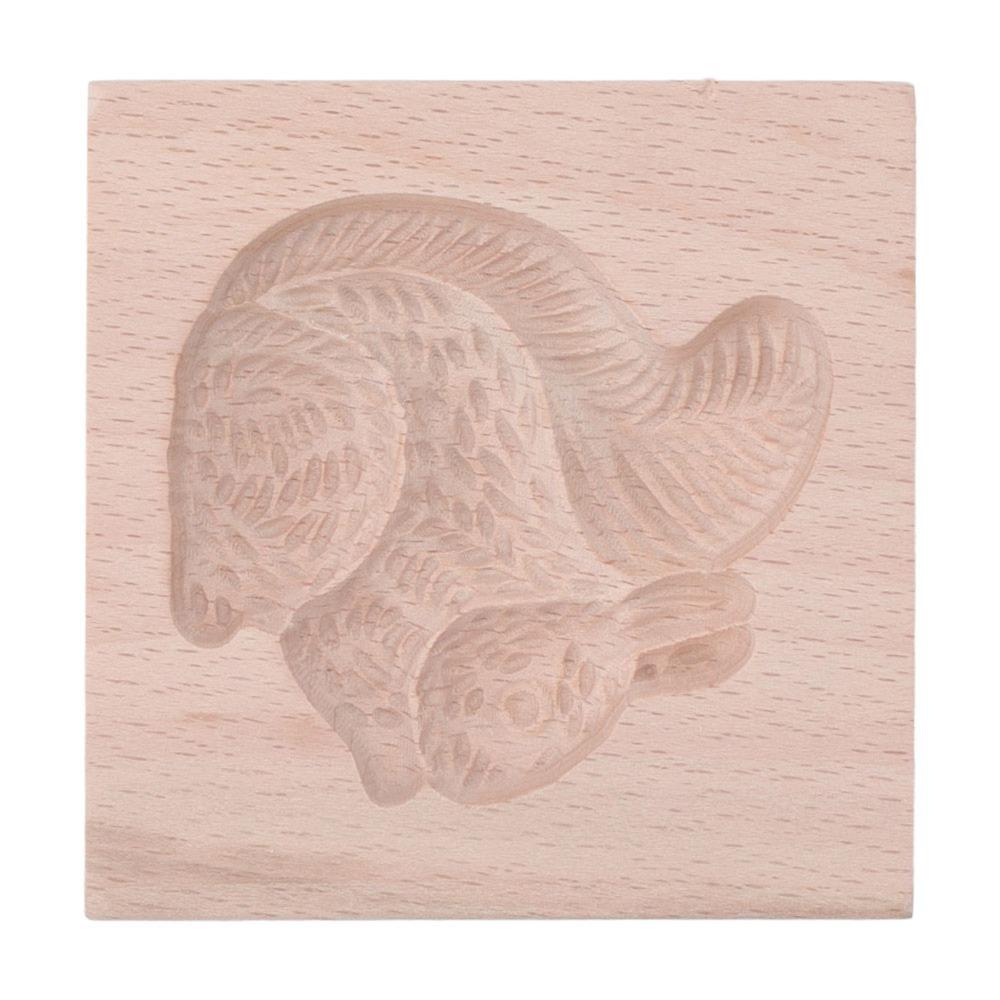 Natural Beech Wood Wooden Cookie Mold Squirrel Windmill Bunny Pinecone Bee Smooth Surface Biscuit Mould Rounded Edges