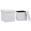 Day and Night - Day and Night Folding Storage Stools 2 Pcs White Synthetic Leather