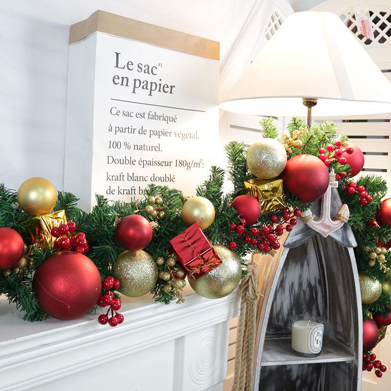 2025 Christmas Encrypted Rattan Wreath Hanging Ornaments for Door & Wall with Snow Scene Decor