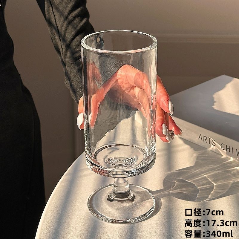 High-quality Juice Glass For Household High-value Tree Pattern Straight Tube Creative Transparent Fruit Tea Sparkling Water Cup Cocktail Glass