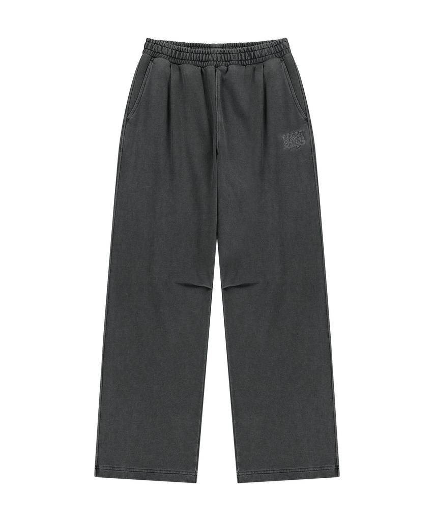 Malittepeulangsowajeobeo Outline Classic Logo Dyeing Tuck Wide Sweat Pants Charcoal