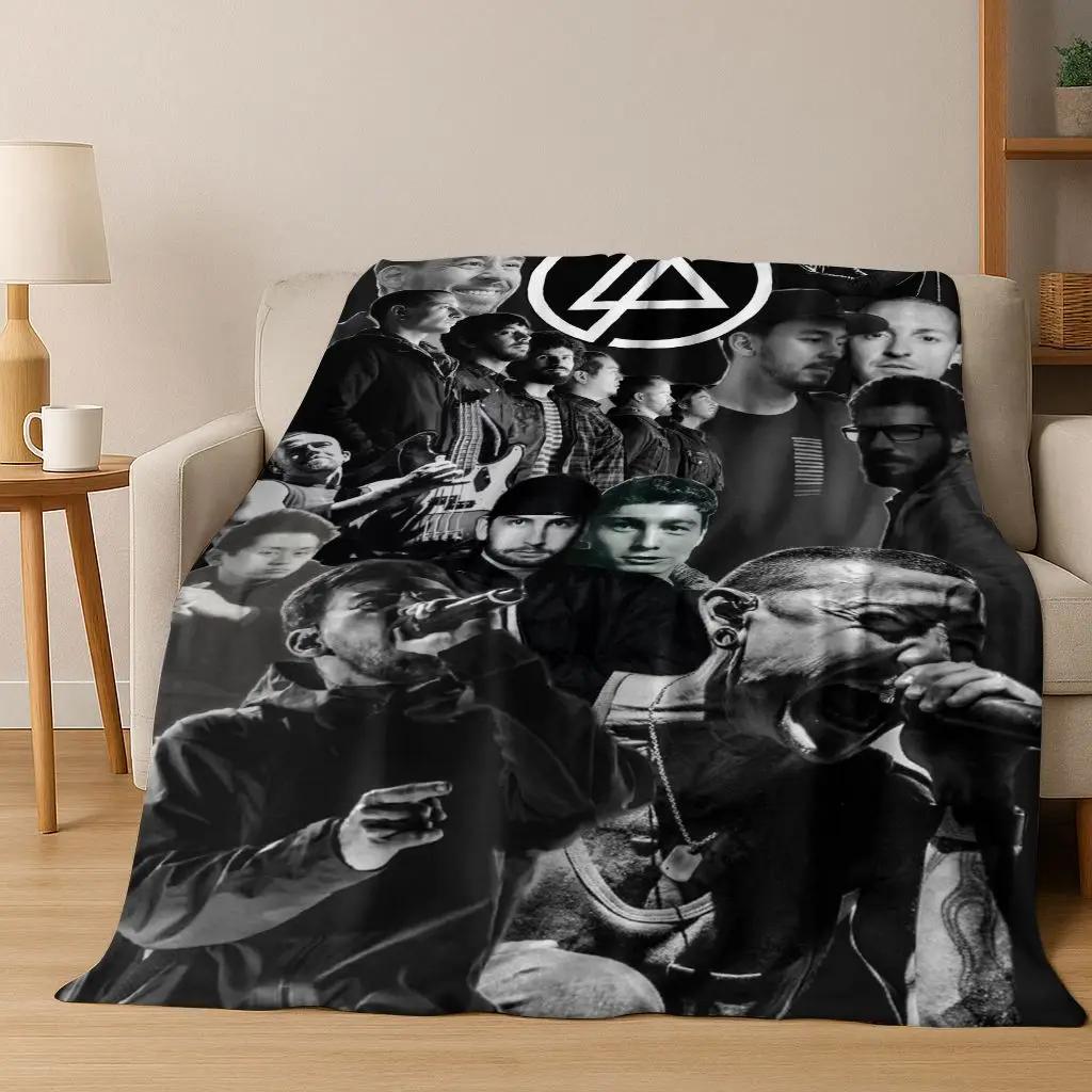 Classic L-Linkin Park Sign Rock Band Art Flannel Blanket,Cozy Soft Throw Blanket for Home Bedroom Bed Sofa Picnic Cover Gift Kid 75x90cm