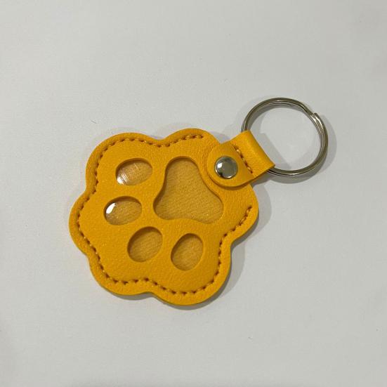Faux Leather Pet Hair Keychain Dog Cat Claw Shape Souvenir