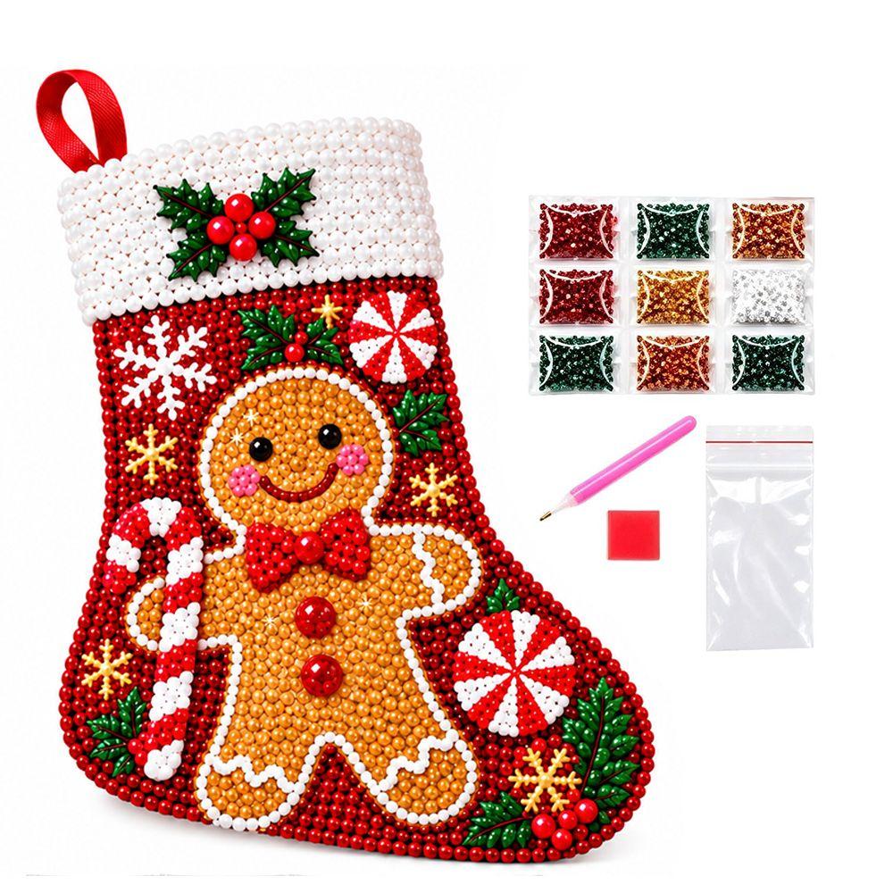 Santa Claus Christmas Stocking Diamond Art Kit Fireplace Hanging Ornament  Christmas Decor