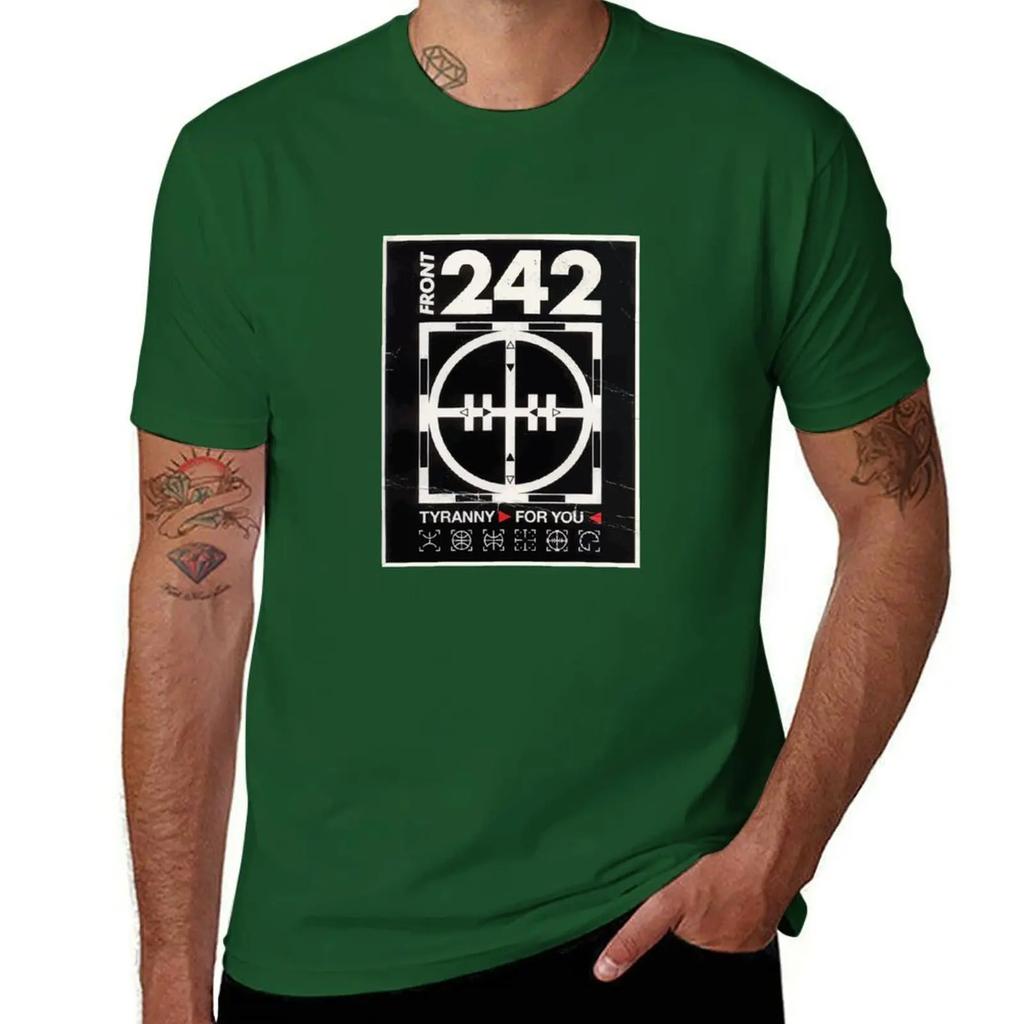 Dès Front 242 Pour T-Shirt Custom Shirt Korean Fashion Graphic T Shirts Street Wear Vintage T Shirt Men