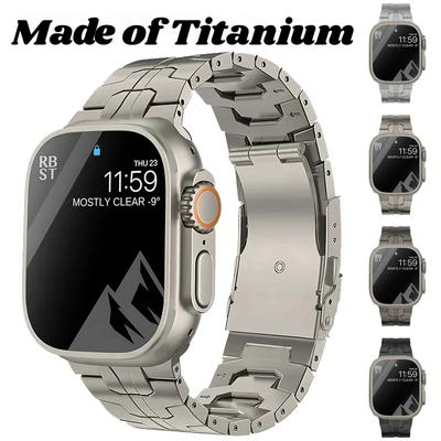 Bracelet en titane de luxe pour Apple Watch Ultra 2 49 mm 45 mm 41 mm 44 mm 40 mm 38 mm Bracelet d'affaires pour hommes pour iWatch Series 9 8 7 6 SE 5 4 42 mm