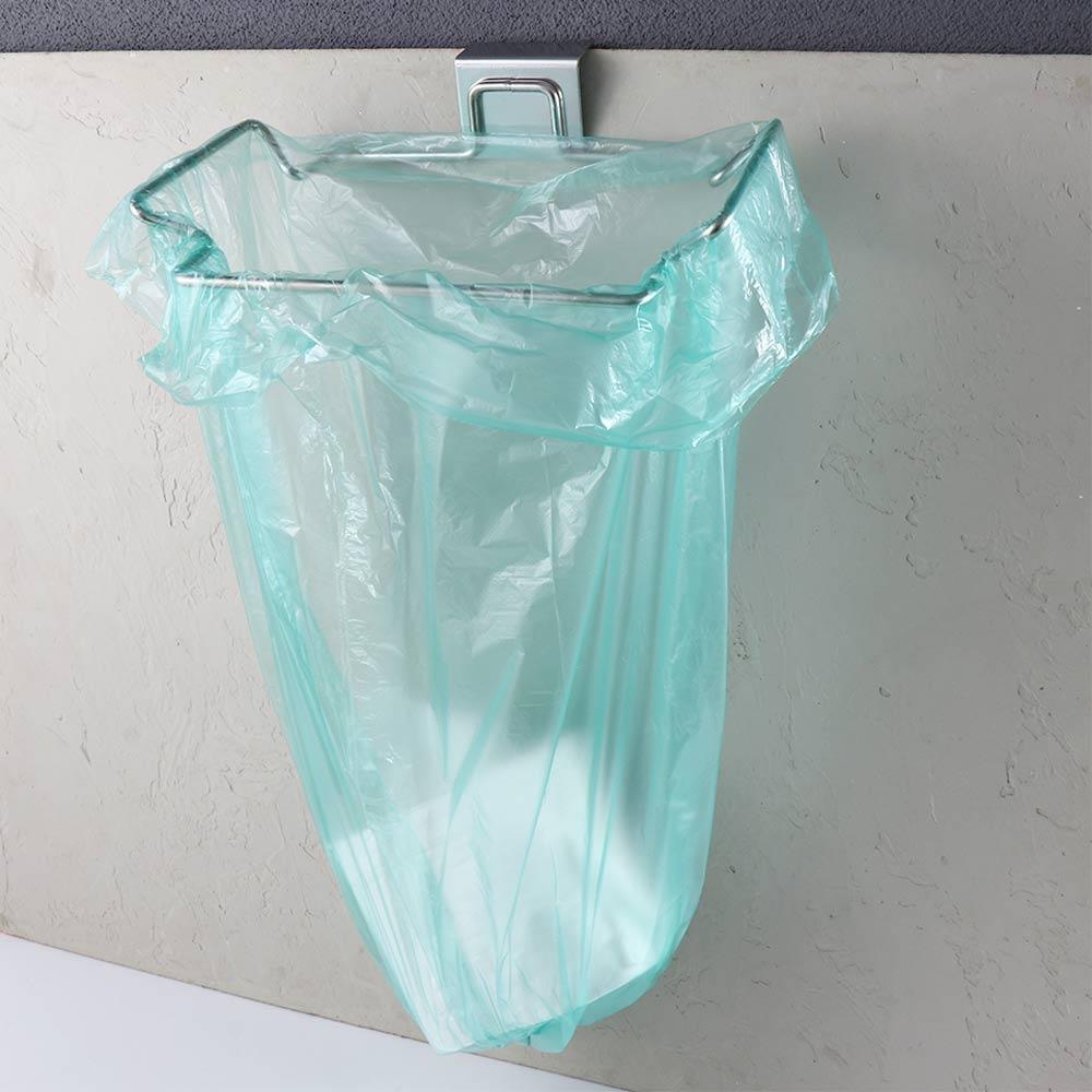 Steel Kitchen Trash Bin Storage Organizer Garbage Bag Rack Hanging Basket Trash Bag Holder