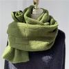 Women's 2024 High-End Wool Knit Winter Scarf: Warm, Versatile, Thick, Solid Color Neck Gaiter for Couples and Students