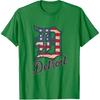 Nate Willis Detroit American Flag Old English D T-Shirt - Men's Black Small Modern Classic Letter Print Short Sleeve T-Shirt