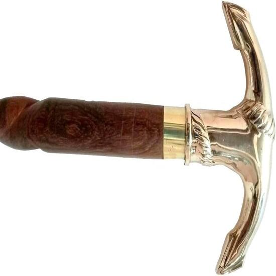 Antiker Stil Viktorianisch Vintage Designer Messinggriff Gehstock Holzspazierstock