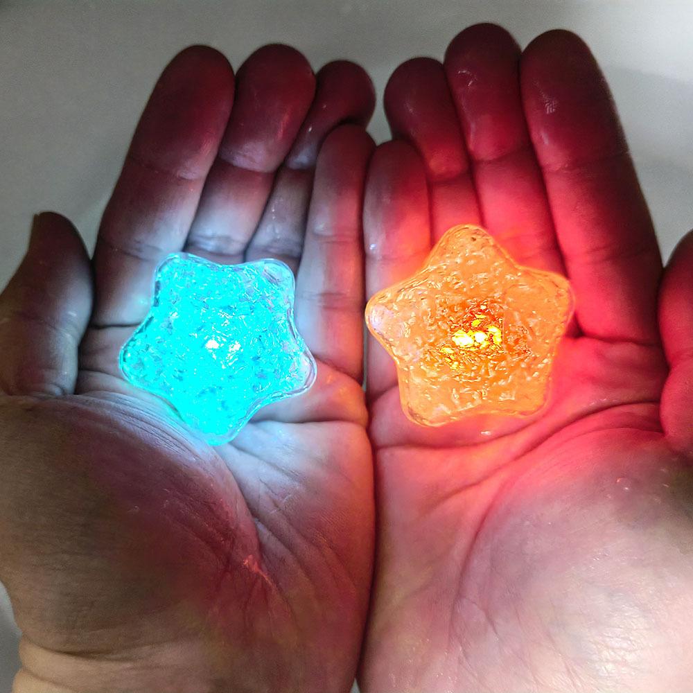 6/12pcs Waterproof Upgrade Baby Bath Bathtub LED Light Up Star Toys Creative Reusable Colorful Glowing Sensory Toy for Kids Gift