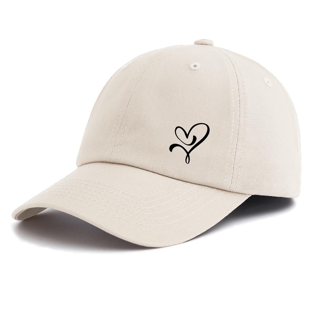 pc HEART Print Baseball Cap for AdultsMinimalist Retro Style Casual Soft Adjustable Dad HatPerfect As Gift