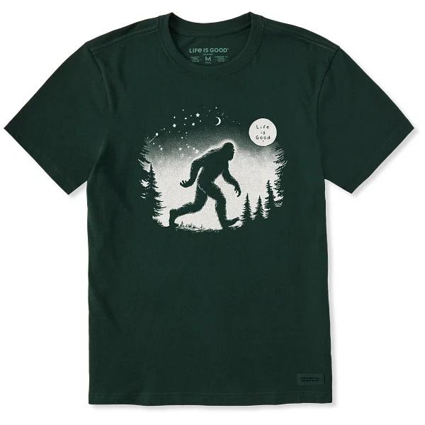 Life is Good. Men s Big Foot Wildside Short Sleeve Crusher Tee, Treeline Green L