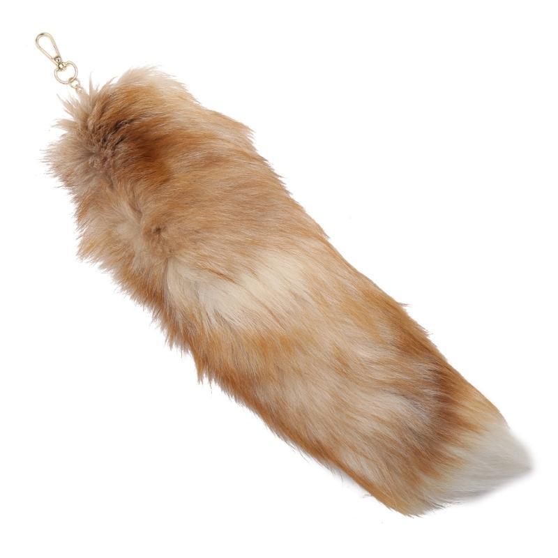 New Fashion Wolf Tail Fur Keychains Unisex Pendant Car Keyring Holder Key Chains Charm Bag Accessories Gifts