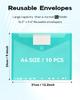 10pcs folder 11 hole plastic envelope transparent folder with labels 3-ring loose leaf folder A4 sized letter sized pocket organizer