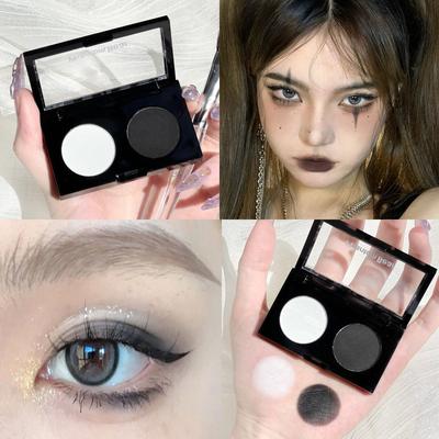 2-Farben-Lidschatten-Palette, mattes Augen-Make-up, rauchiger Lidschatten, Nude-Kosmetik