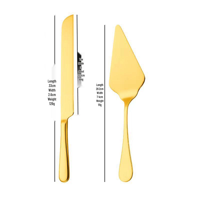 Lotus Pattern Stainless Steel Cake Knife & Spatula Set - 2-Piece for Birthday Cakes & Pizza in Gift Box