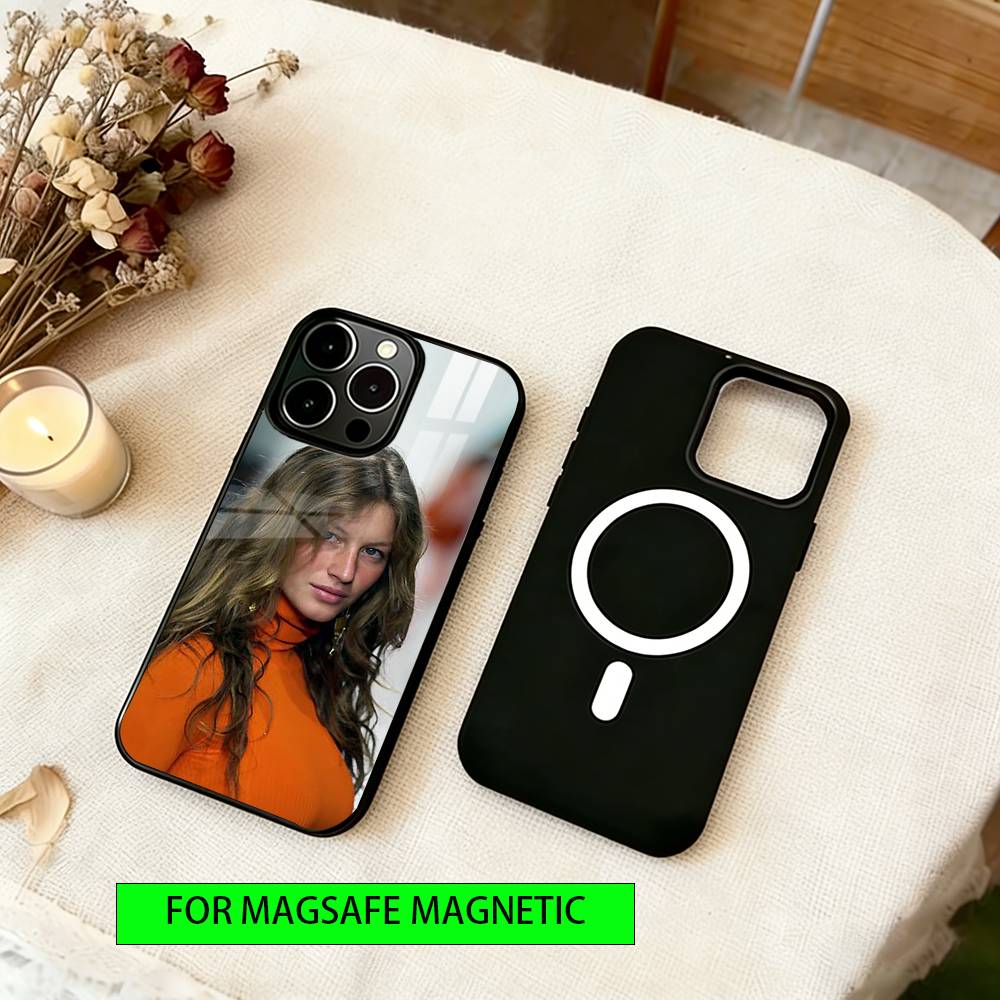 Gisele Bundchen Phone Case Magnetic with Magsafe Wireless Charging For iPhone17,16,15,14,13,12,11 Plus,Pro