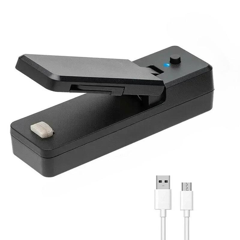 2 in 1 Mini Bag Sealer USB Rechargtable Clip Mini Sealing Machine Sticker Seal for Plastic Snack Bag Outdoor Picnic Camping Tool