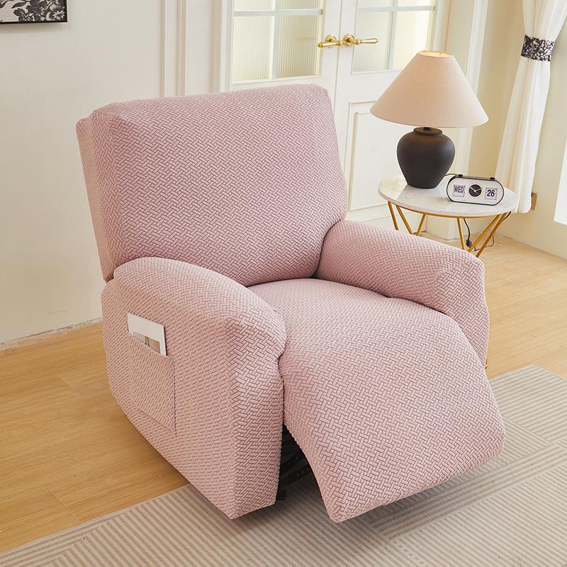 1/2/3 Seater Recliner Sofa Cover Solid Color Cushion Cover Sofa Cover Lazy Chair Jacquard Waterproof Leaf Shapeed Sofa Covers
