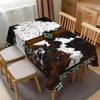 Cow Print Tablecloth Western Rustic Cowhide Farmhouse Country Aztec Table Cover Wrinkle Resistant Kitchen Party Decoration