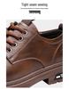 2024 Men's Handmade Casual Leather Shoes - Retro Stitching, Wear-Resistant, Lace-Up Design for Spring & Autumn Workwear