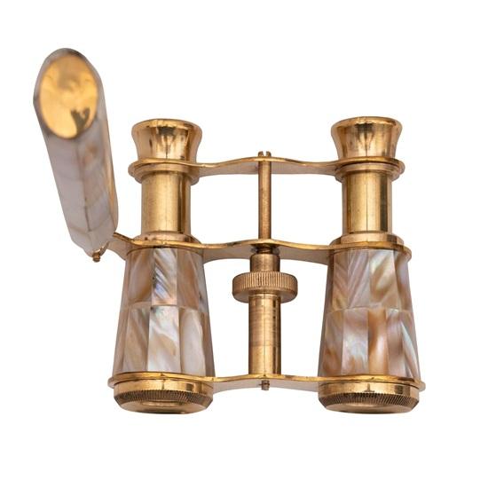 10.16 Cm Solid Brass Opera Binoculars Telescope Parisian La Dauphin Mother of Pearl Spyglass for Theatre, Concerts, and Outdoor Events Compact Stylish