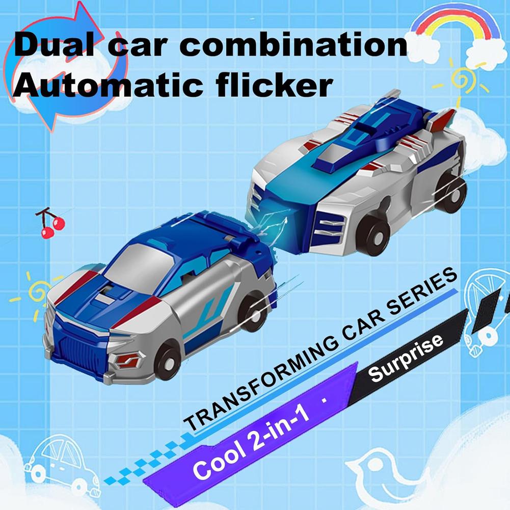 2 in 1 Transforming Unicorn Car Toy Magic Transformation Super Combination Car Toy  Magnetic Impact Deformation Car Robot Toys