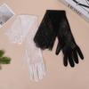 Long Sexy Mesh Gloves Halloween Wedding Accessories Female Elasticity Black Lace Thin Transparent Hollow Out Sleeves