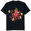 Octopus Holding Beer Oktoberfest German Hat T-shirt
