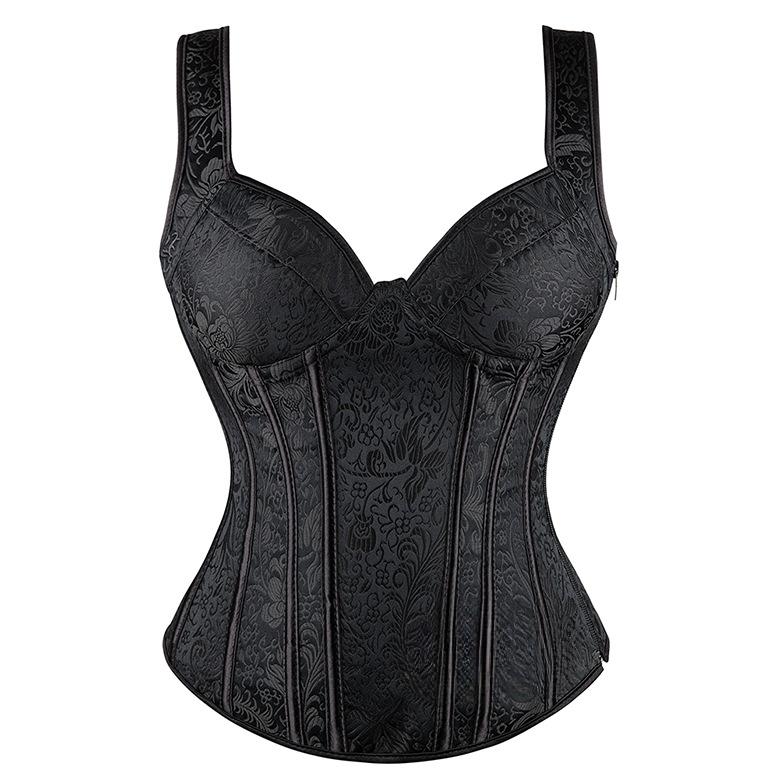 Sexy Damen Korsett mit seitlichem Reißverschluss, Vintage-Korsett, elastische Träger, Schultergurte, Krawatten, Korsetts, Korsett, Bustier